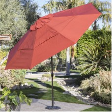 Coral Coast 11-ft. Spun Polyester Patio Umbrella with Push Button Tilt   